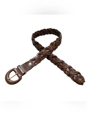 Coach Vintage Y2K Woven Leather Belt Womens Small Brown Boho Western Braided
